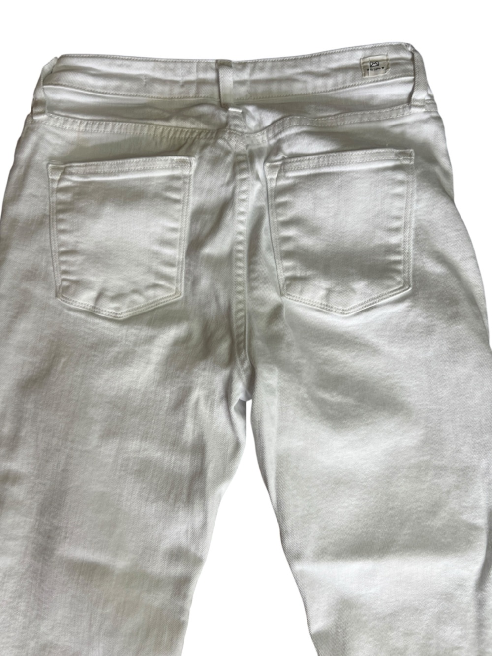 L.T.J Sicily White Jeans 25 Cropped Straight Raw Hem High Rise Made USA Denim - Picture 5 of 10